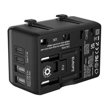 BLITZWOLF ADAPTER PODRÓŻNY 4W1 DO USB C PD 20W 2XUSB DO TELEFONÓW