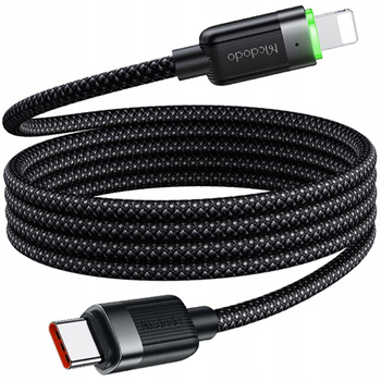 MCDODO ŁADOWARKA KABEL USB-C LIGHTNING SZYBKIEGO ŁADOWANIA DO IPHONE 1M LED