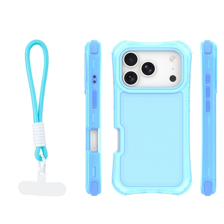 Nakładka SafePop ze smyczą do iPhone 17 Pro 6,3" niebieska