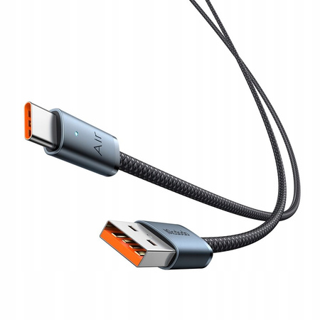 MCDODO KABEL USB-A USB-C SZYBKIE ŁADOWANIE USB TYP C 6A 100W 2M LED CZARNY