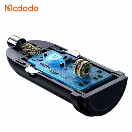 MCDODO MOCNA SZYBKA ŁADOWARKA SAMOCHODOWA DO TELEFONU MAŁA USB-C 30W LED