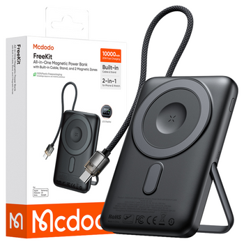 MCDODO POWERBANK MAGSAFE 10000MAH Z WBUDOWANYM KABLEM USB-C DO TELEFONU