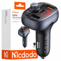 MCDODO TRANSMITER FM BLUETOOTH SAMOCHODOWY 2W1 ŁADOWARKA USB-A USB-C 72W